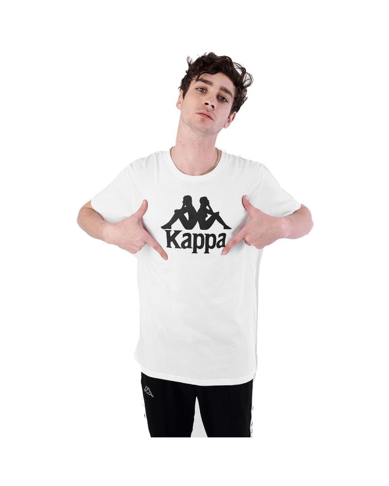 Camiseta kappa blanca sales y negra