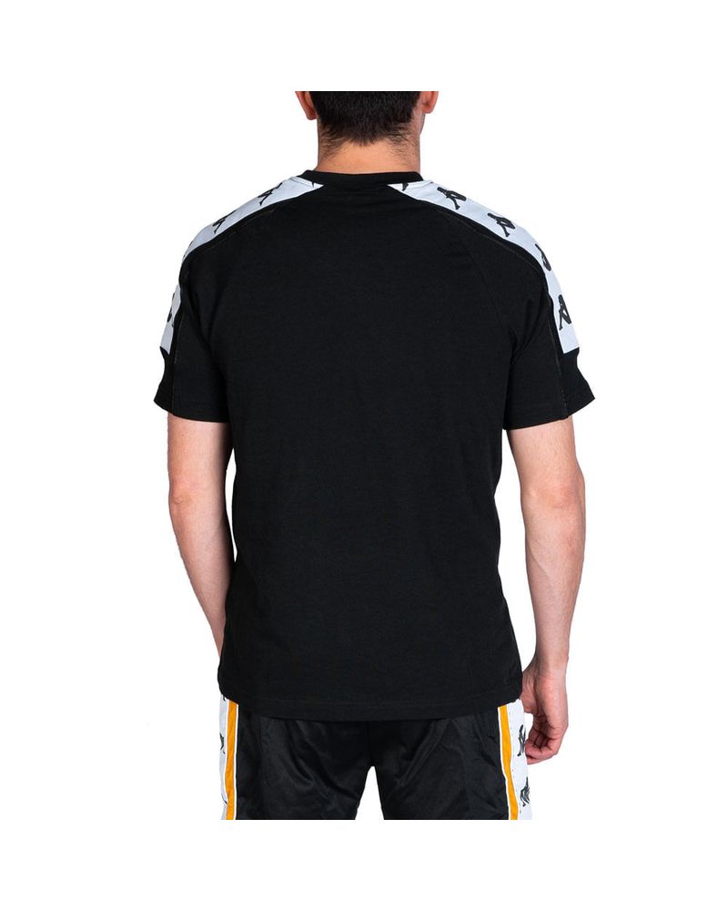 Camiseta 222 Banda 10 Arset Negra Manga Corta Hombre Kappa kappaco